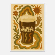 Birra Moretti Drink Illustration Poster - Premium Semi - Glossy Poster - Mounted Framed Poster - The House Of BLOC