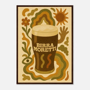 Birra Moretti Drink Illustration Poster - Premium Semi - Glossy Poster - Mounted Framed Poster - The House Of BLOC
