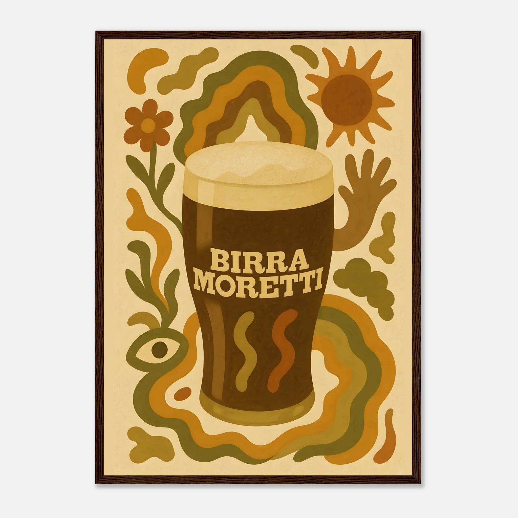 Birra Moretti Drink Illustration Poster - Premium Semi - Glossy Poster - Mounted Framed Poster - The House Of BLOC