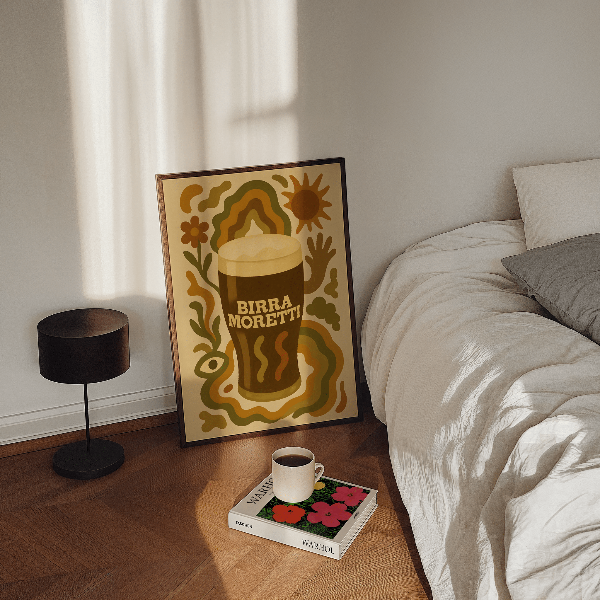 Birra Moretti Drink Illustration Poster - Premium Semi - Glossy Poster - Mounted Framed Poster - The House Of BLOC