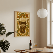 Birra Moretti Drink Illustration Poster - Premium Semi - Glossy Poster - Mounted Framed Poster - The House Of BLOC