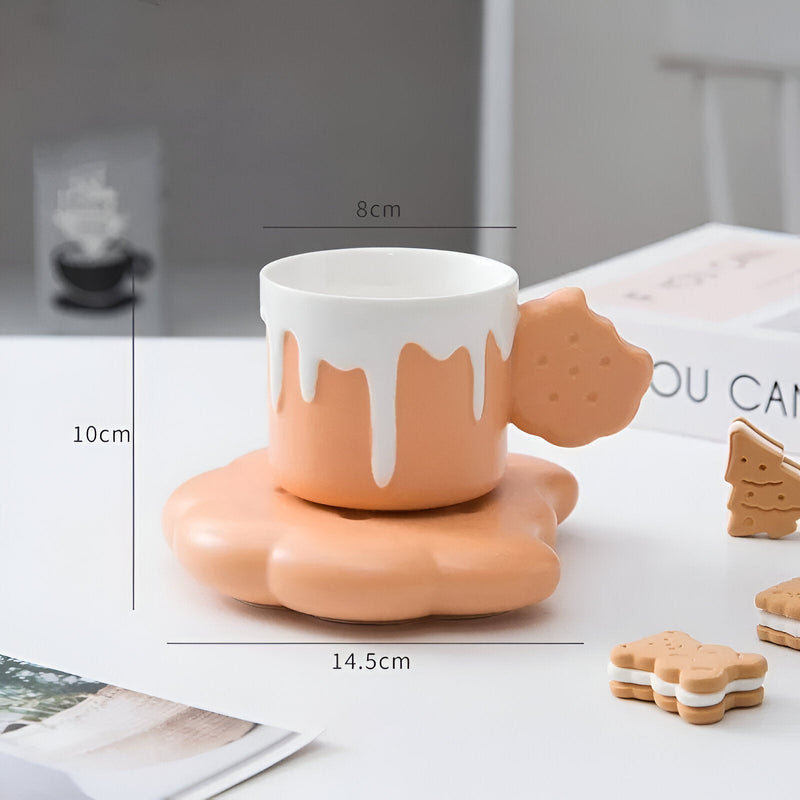 Biscuit Design Coffee Mug With Matching Tray - The House Of BLOC