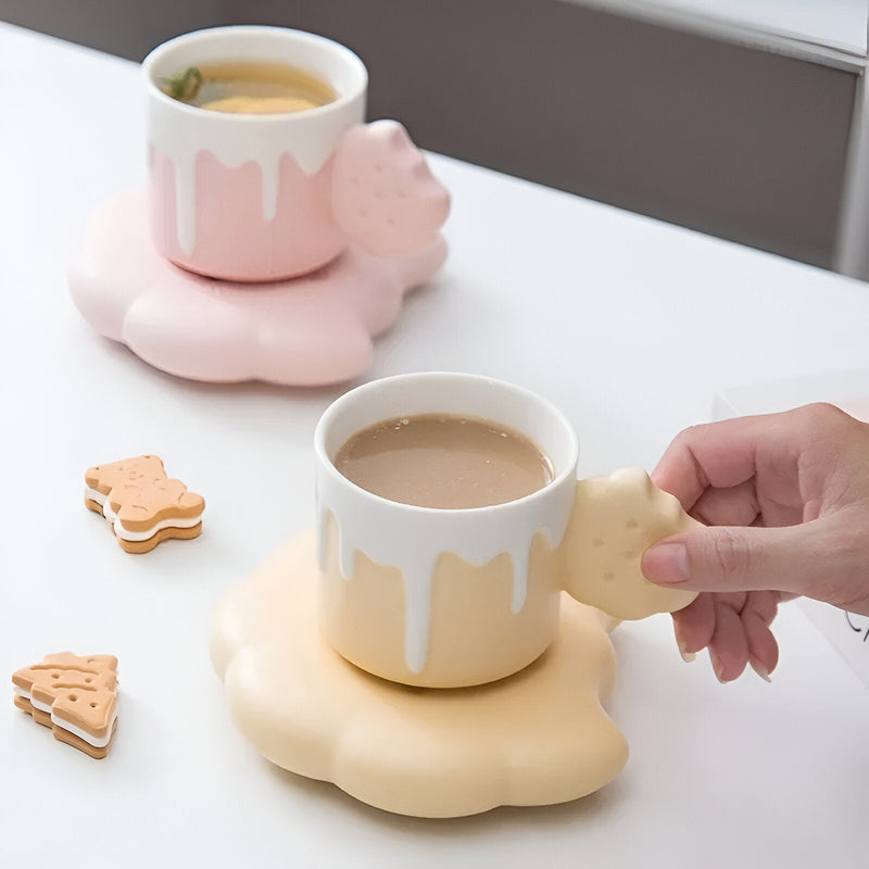 Biscuit Design Coffee Mug With Matching Tray - The House Of BLOC