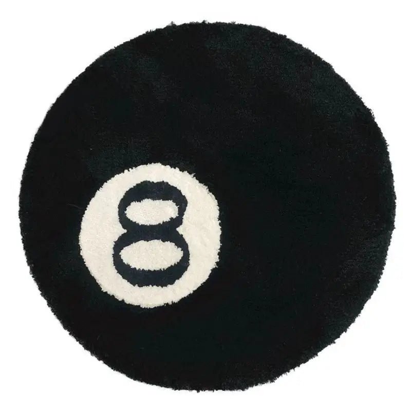 Black Billiard '8' Ball Round Rug - The House Of BLOC