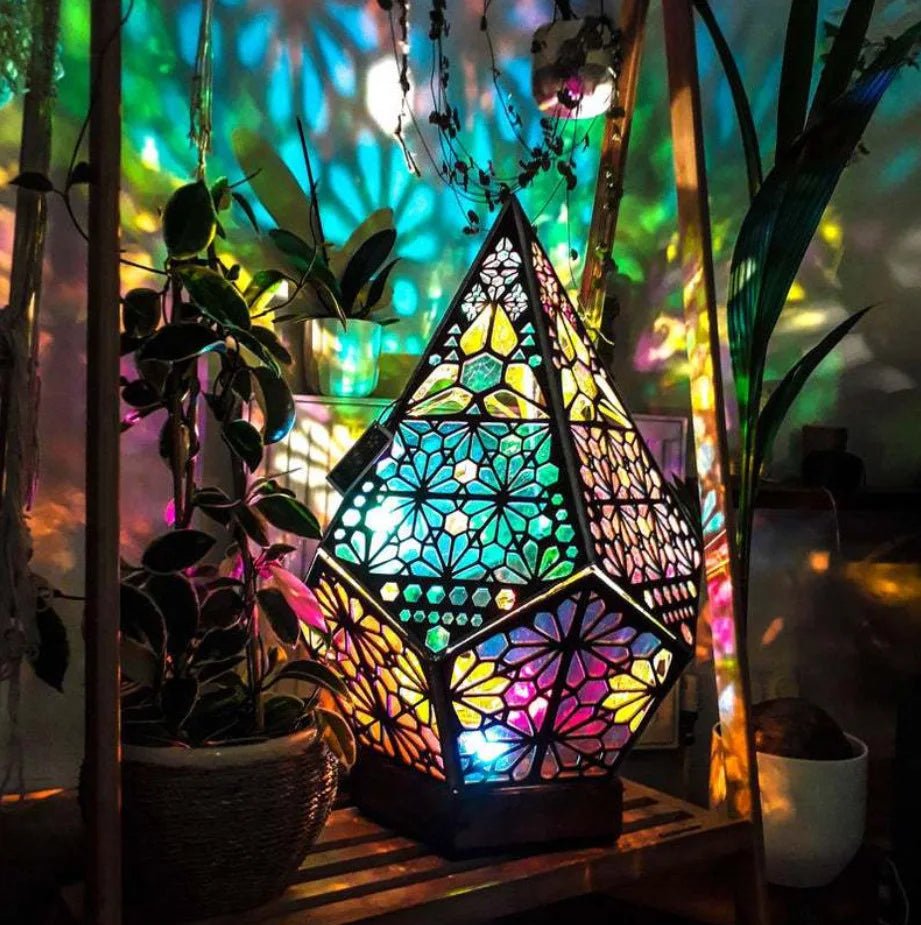 Bohemian Style Wooden LED Projection Lamp - The House Of BLOC
