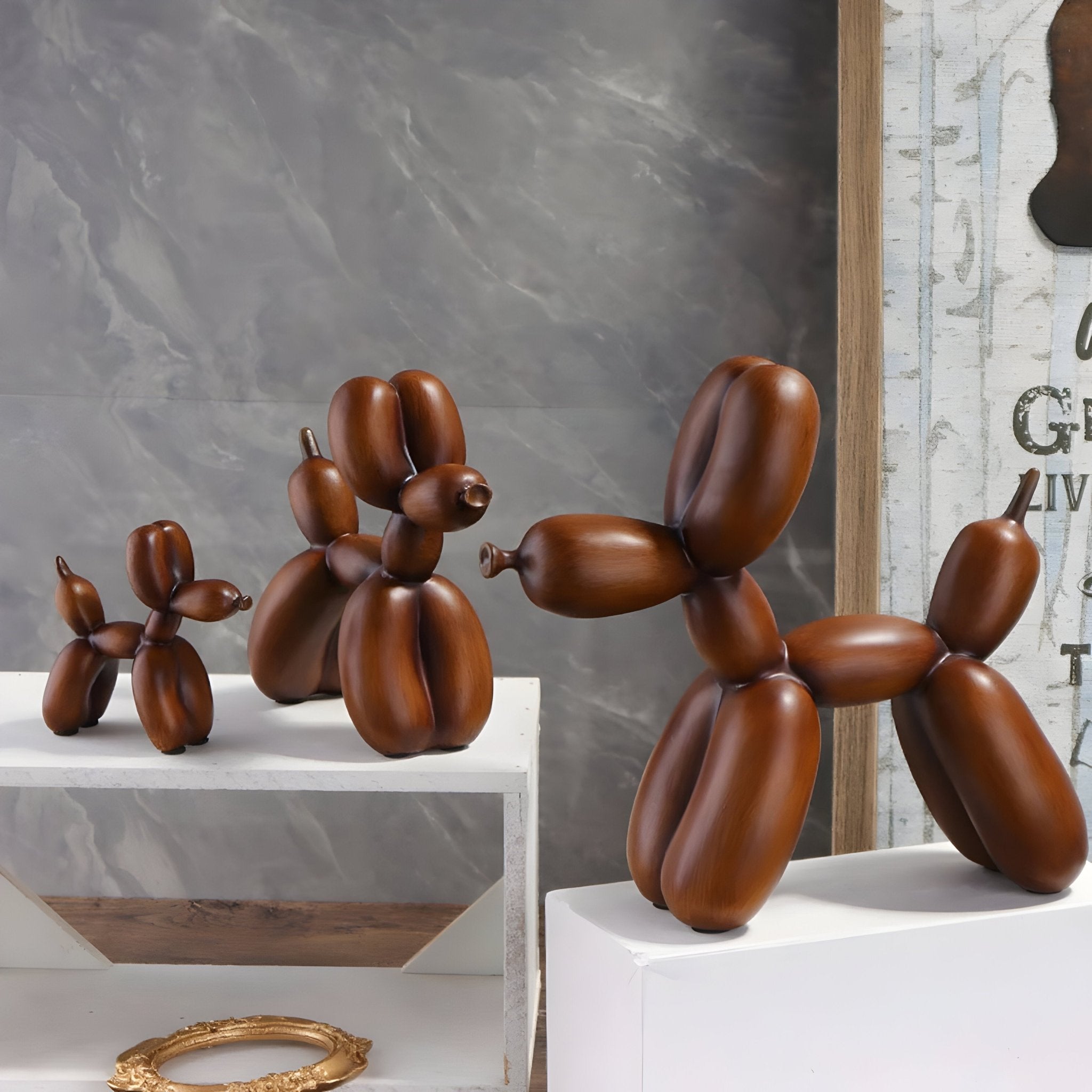 Brown Resin Balloon Dog Desk Ornament - The House Of BLOC