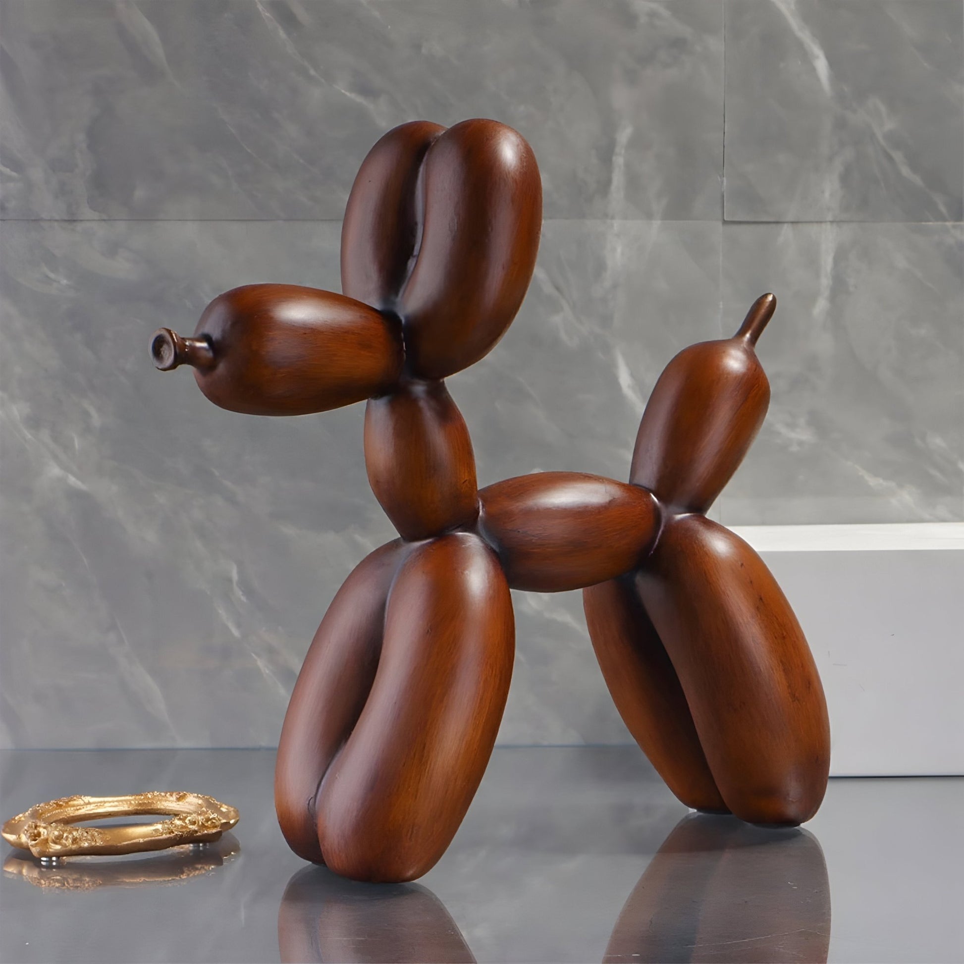 Brown Resin Balloon Dog Desk Ornament - The House Of BLOC