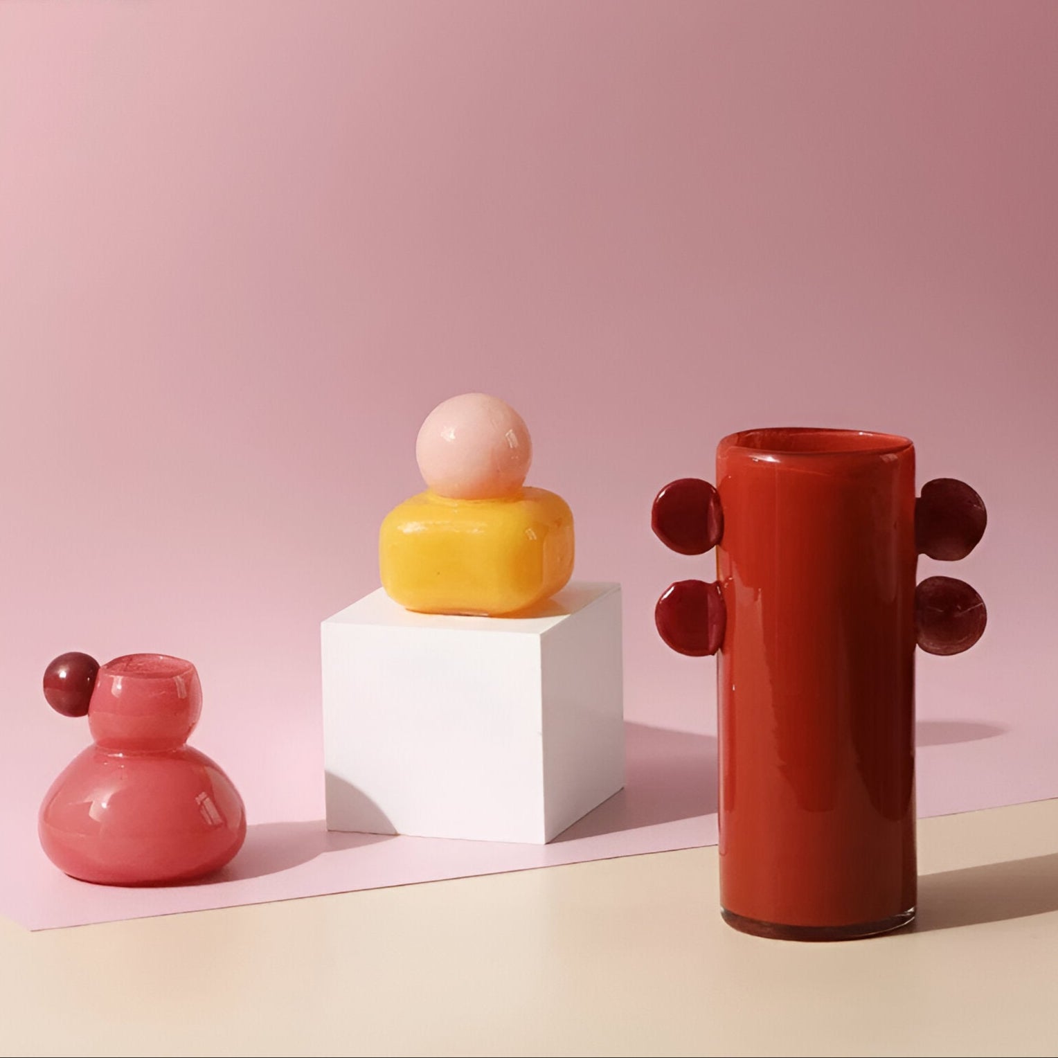 Candy Colour Abstract Glass Vase - The House Of BLOC