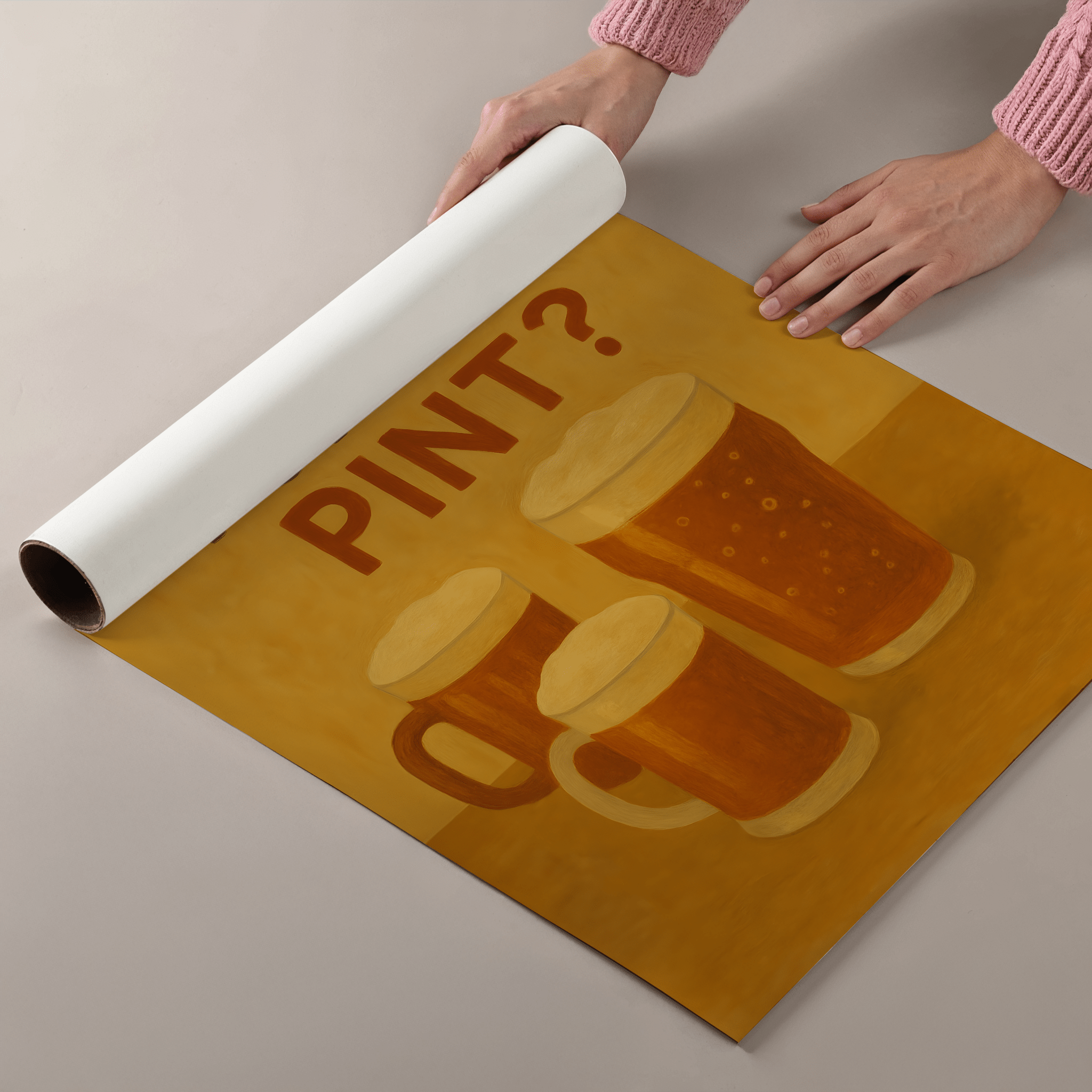 Care For A Pint Poster - Premium Semi - Glossy Poster - The House Of BLOC