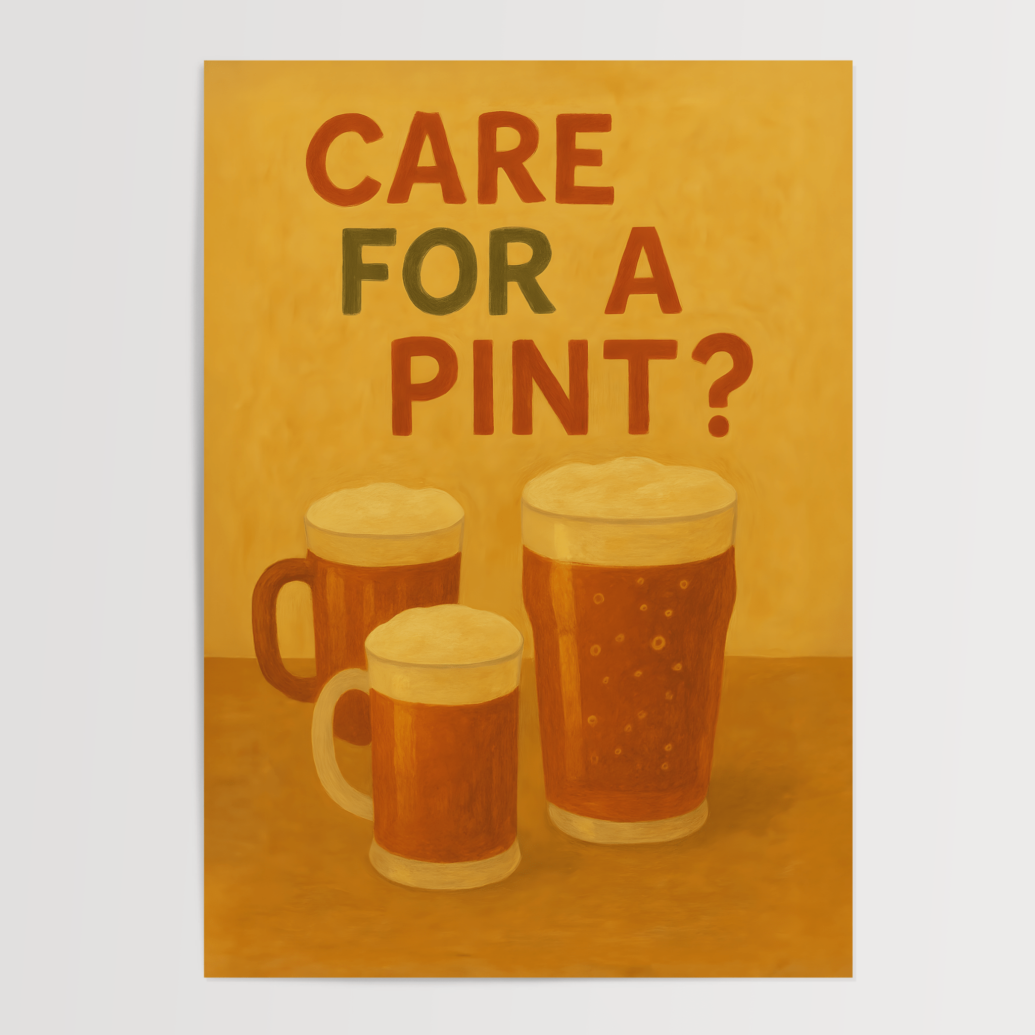 Care For A Pint Poster - Premium Semi - Glossy Poster - The House Of BLOC