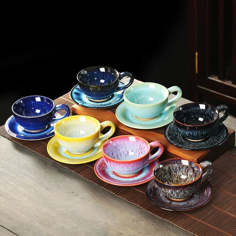 Ceramic Chinese Breakfast Coffee Cup and Saucer Set - The House Of BLOC