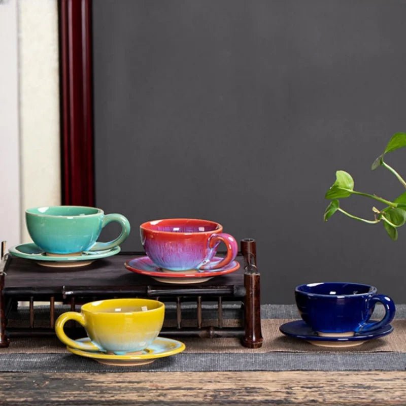 Ceramic Chinese Breakfast Coffee Cup and Saucer Set - The House Of BLOC