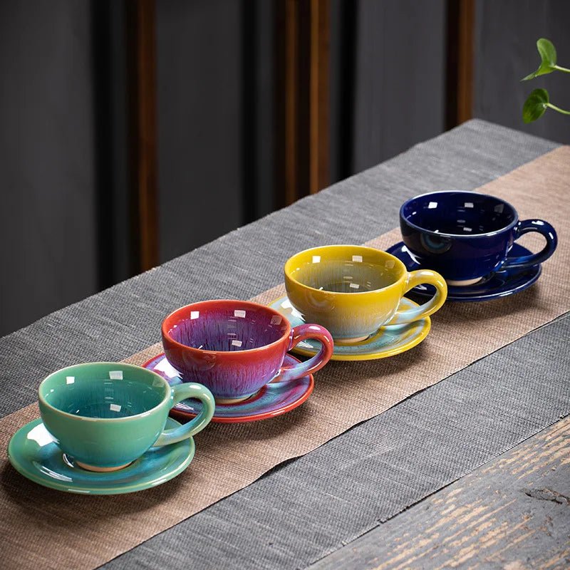 Ceramic Chinese Breakfast Coffee Cup and Saucer Set - The House Of BLOC