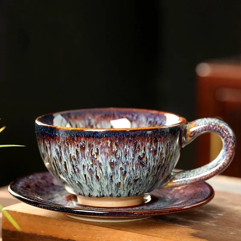 Ceramic Chinese Breakfast Coffee Cup and Saucer Set - The House Of BLOC