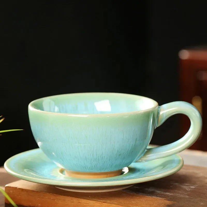 Ceramic Chinese Breakfast Coffee Cup and Saucer Set - The House Of BLOC