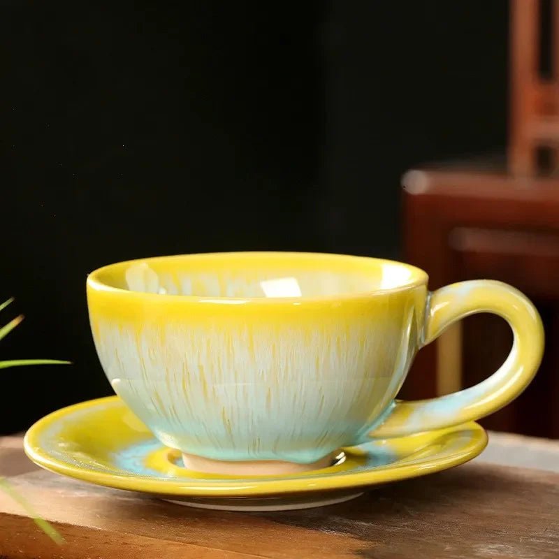 Ceramic Chinese Breakfast Coffee Cup and Saucer Set - The House Of BLOC