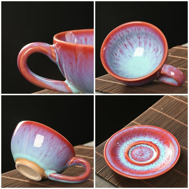 Ceramic Chinese Breakfast Coffee Cup and Saucer Set - The House Of BLOC