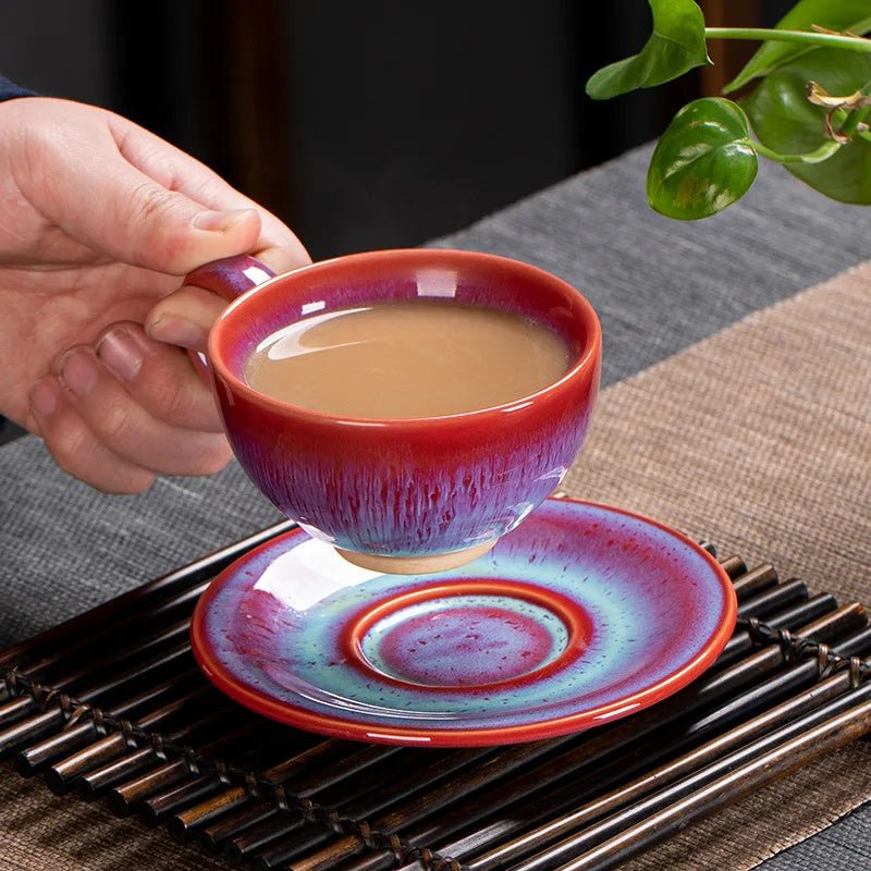 Ceramic Chinese Breakfast Coffee Cup and Saucer Set - The House Of BLOC