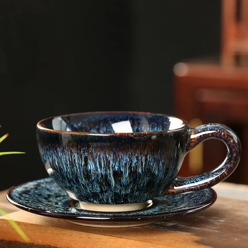 Ceramic Chinese Breakfast Coffee Cup and Saucer Set - The House Of BLOC