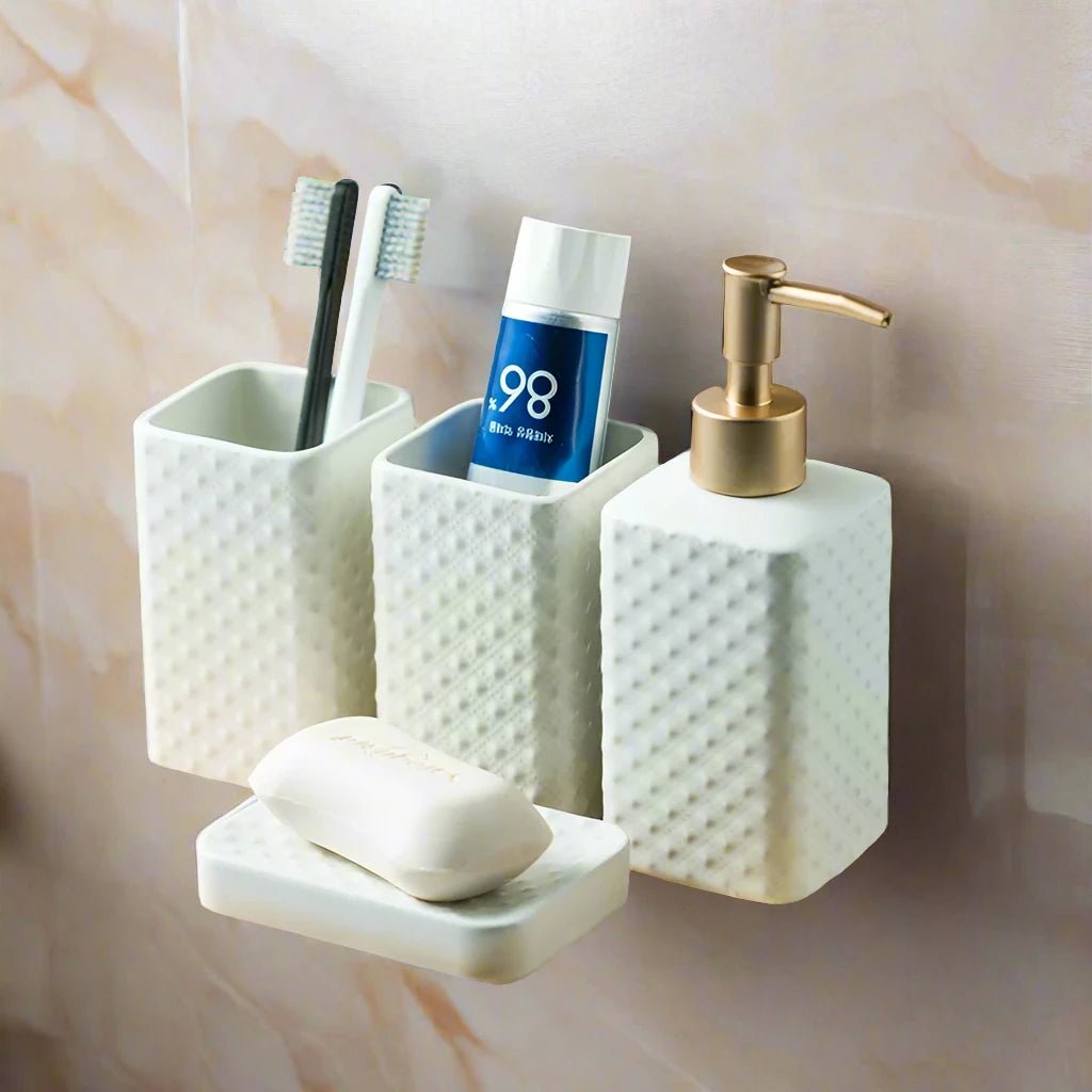 Ceramic Four Piece Bathroom Storage Set - The House Of BLOC