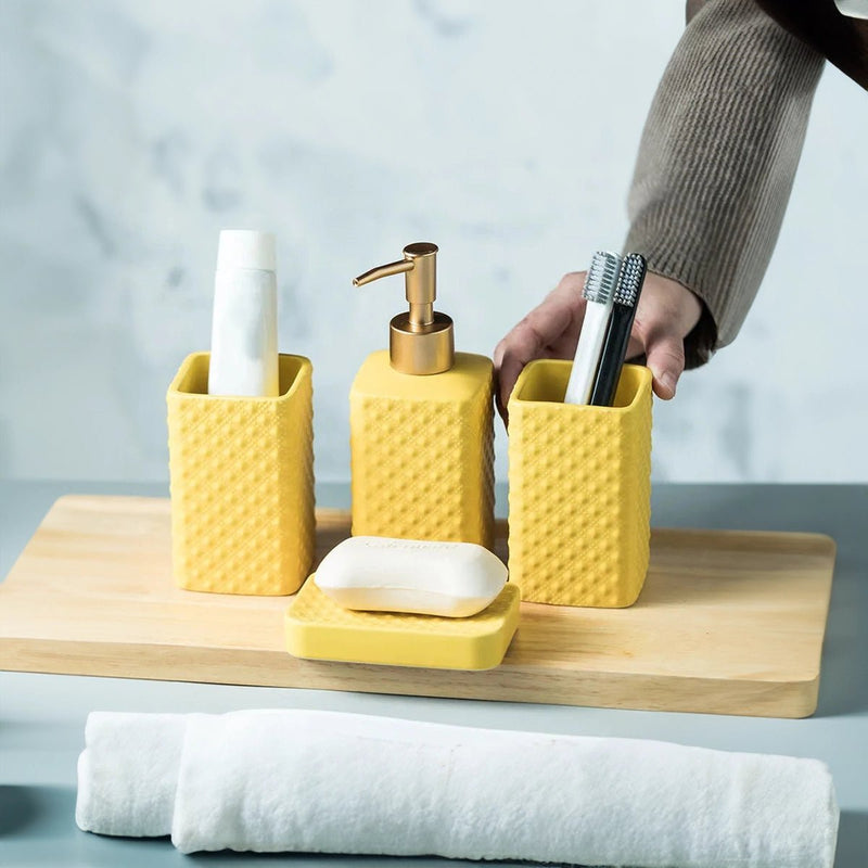 Ceramic Four Piece Bathroom Storage Set - The House Of BLOC