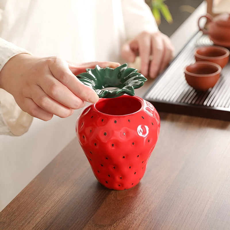 Ceramic Strawberry Shape Ashtray - The House Of BLOC