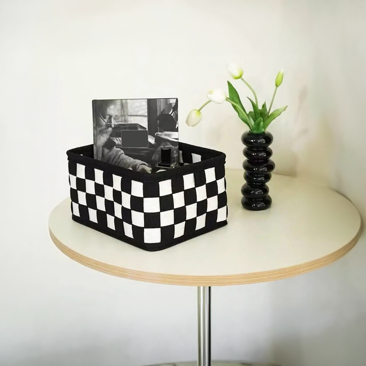 Monochrome Geometric Storage Basket