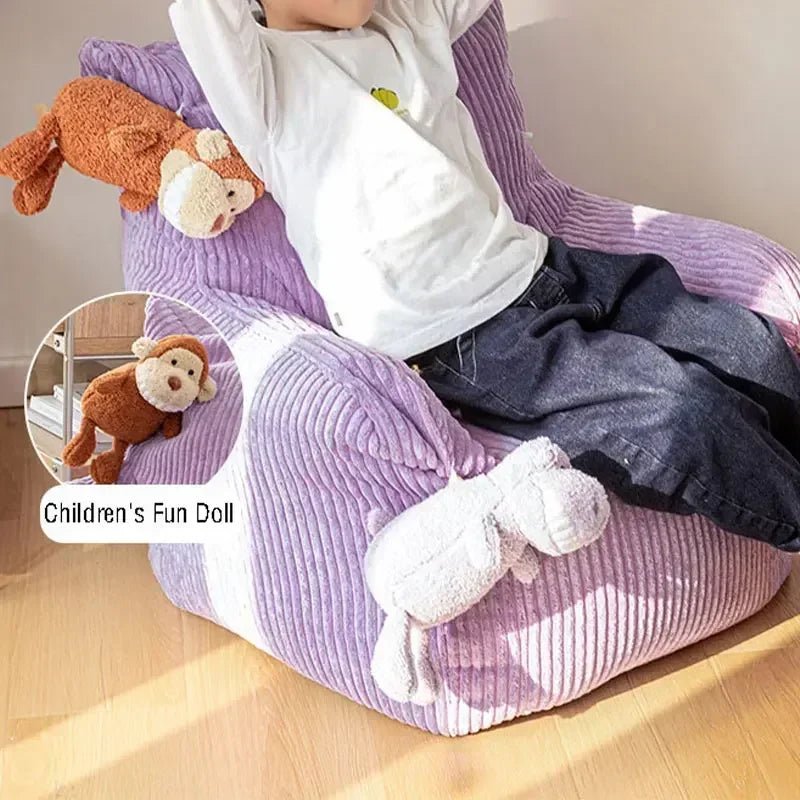 Children's Small Lazy Bean Bag Chair With Footrest - The House Of BLOC