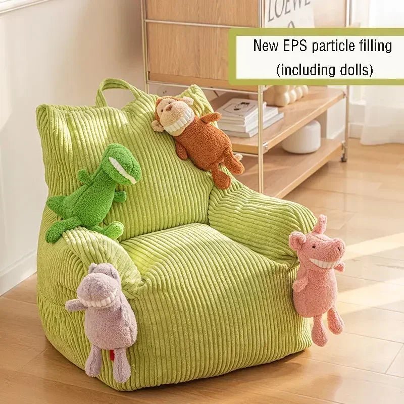 Children's Small Lazy Bean Bag Chair With Footrest - The House Of BLOC