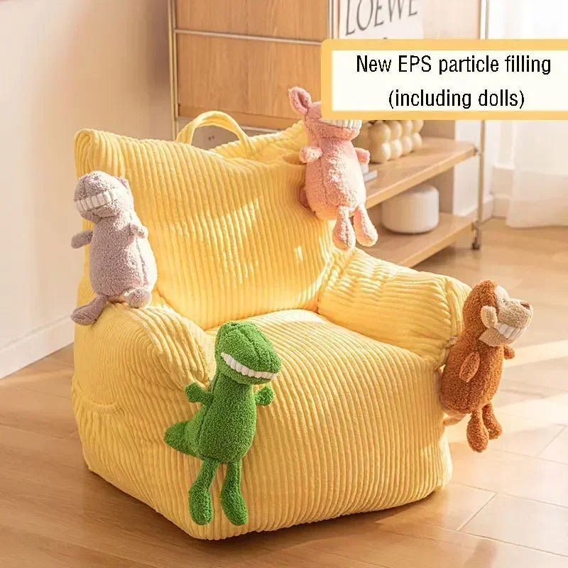 Children's Small Lazy Bean Bag Chair With Footrest - The House Of BLOC