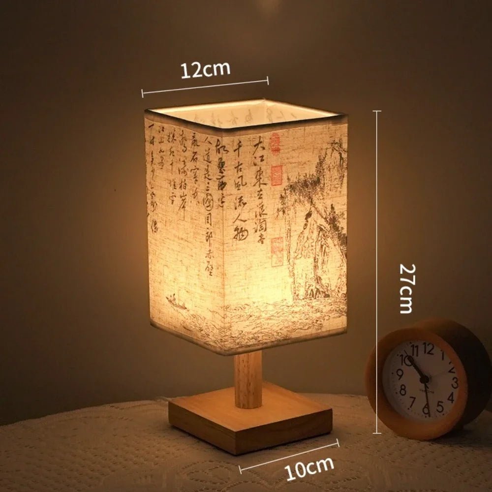 Chinese Style Wooden Calligraphy Lamp - The House Of BLOC