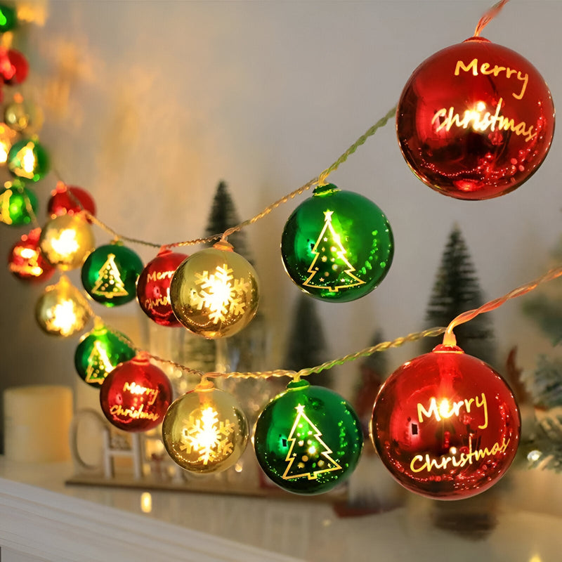 Christmas Baubles Fairy Light Garland - The House Of BLOC