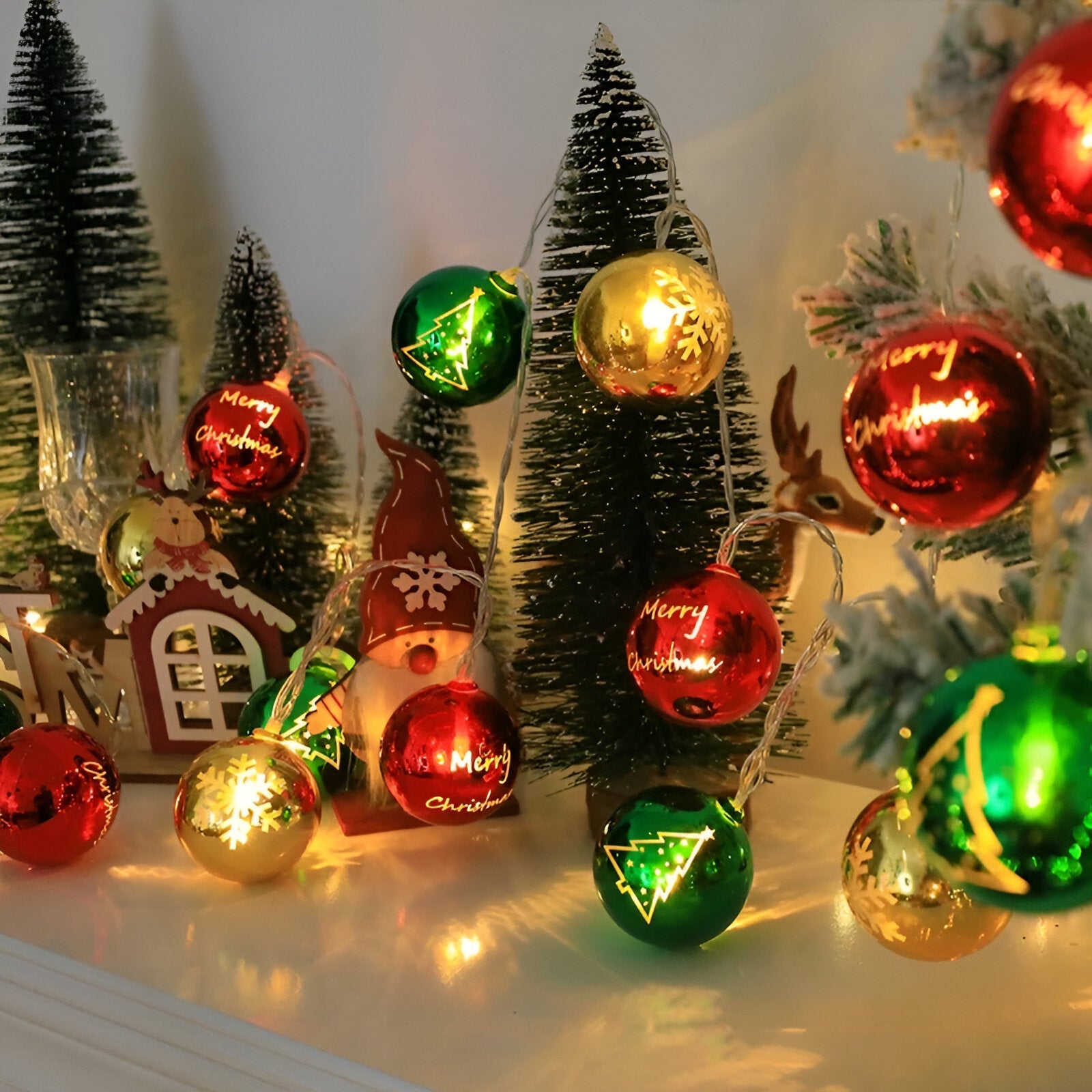 Christmas Baubles Fairy Light Garland - The House Of BLOC