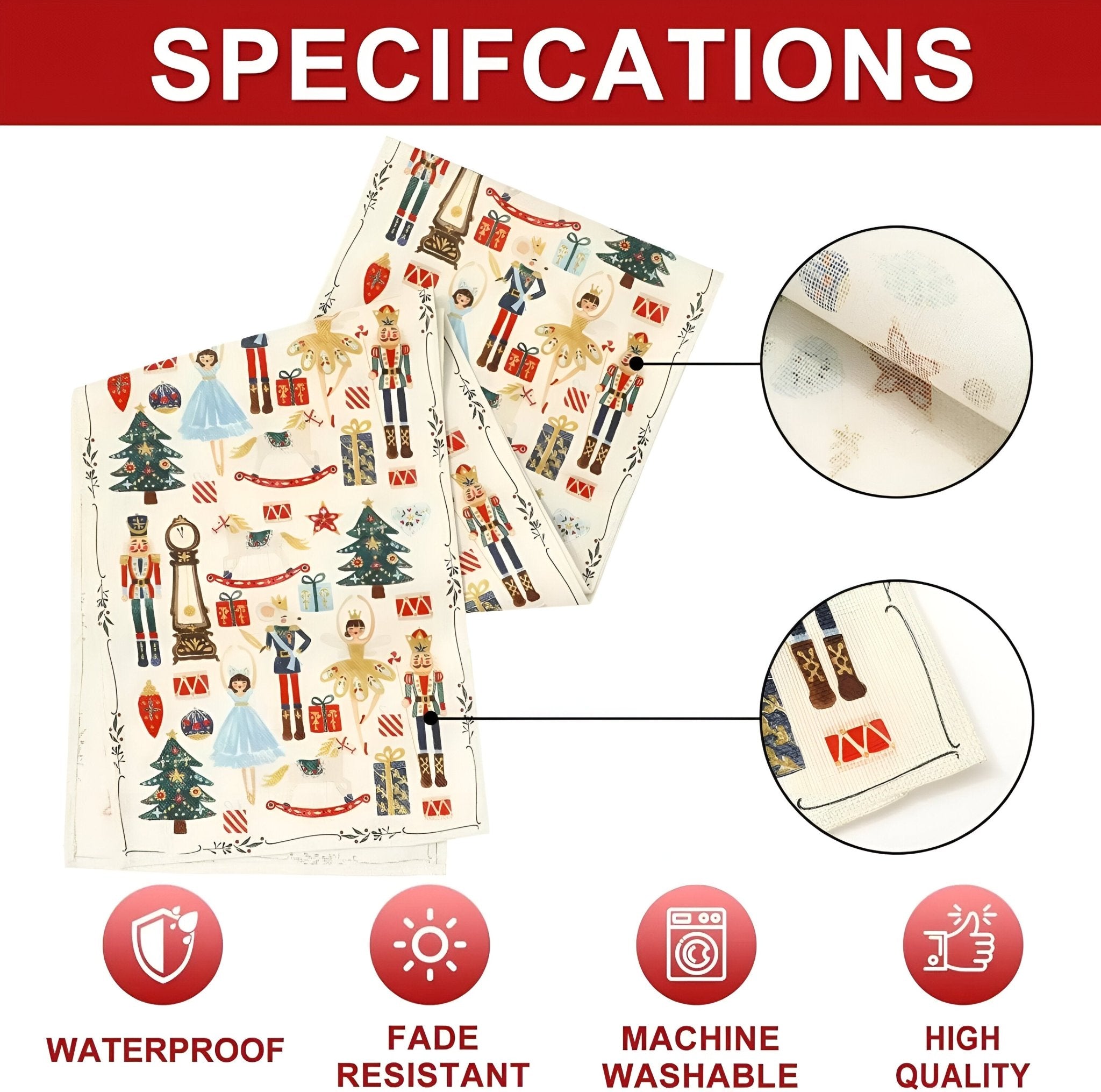 Christmas Nutcracker Linen Table Runner - The House Of BLOC