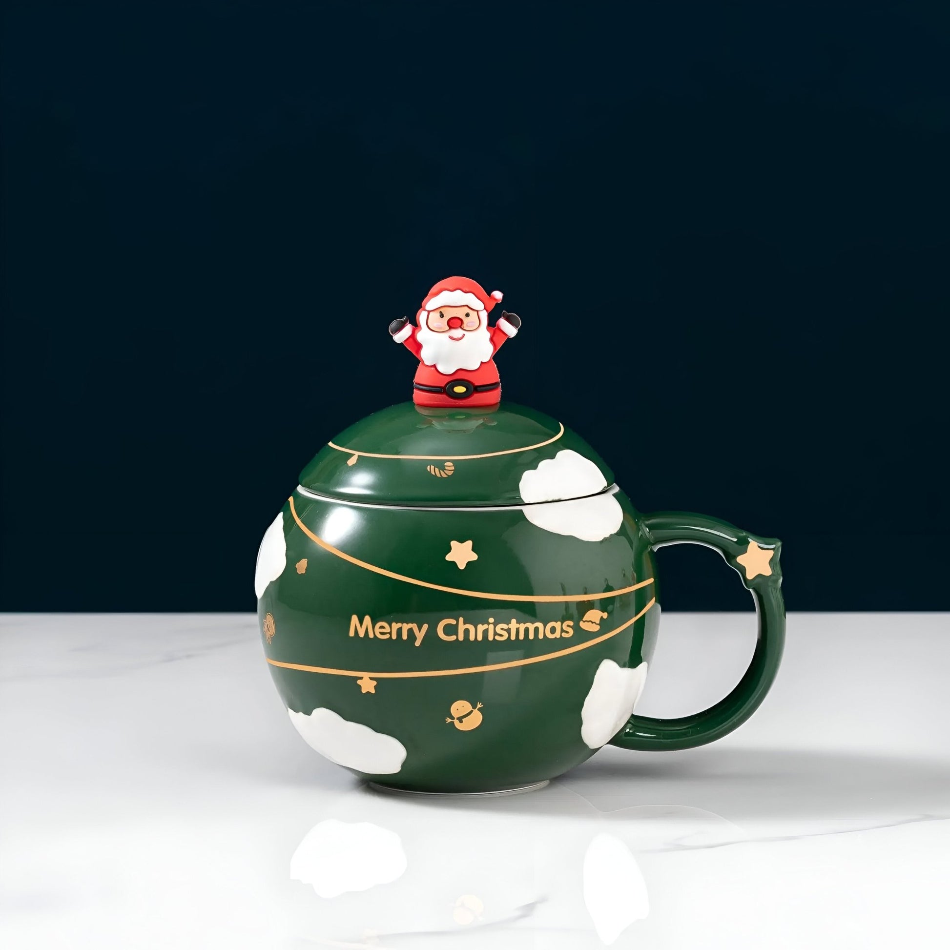 Christmas Santa Claus Mug With Matching Lid & Spoon - The House Of BLOC