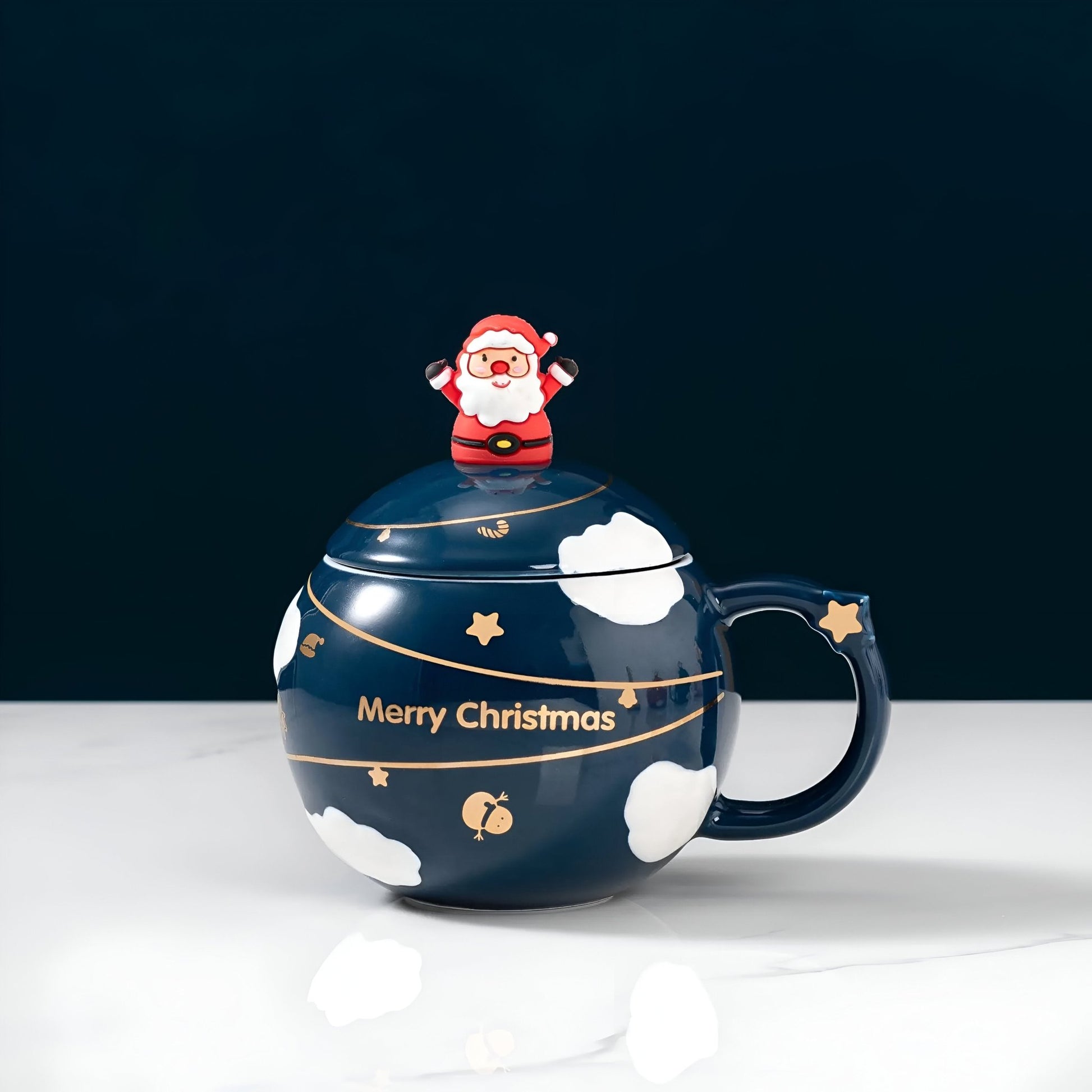 Christmas Santa Claus Mug With Matching Lid & Spoon - The House Of BLOC