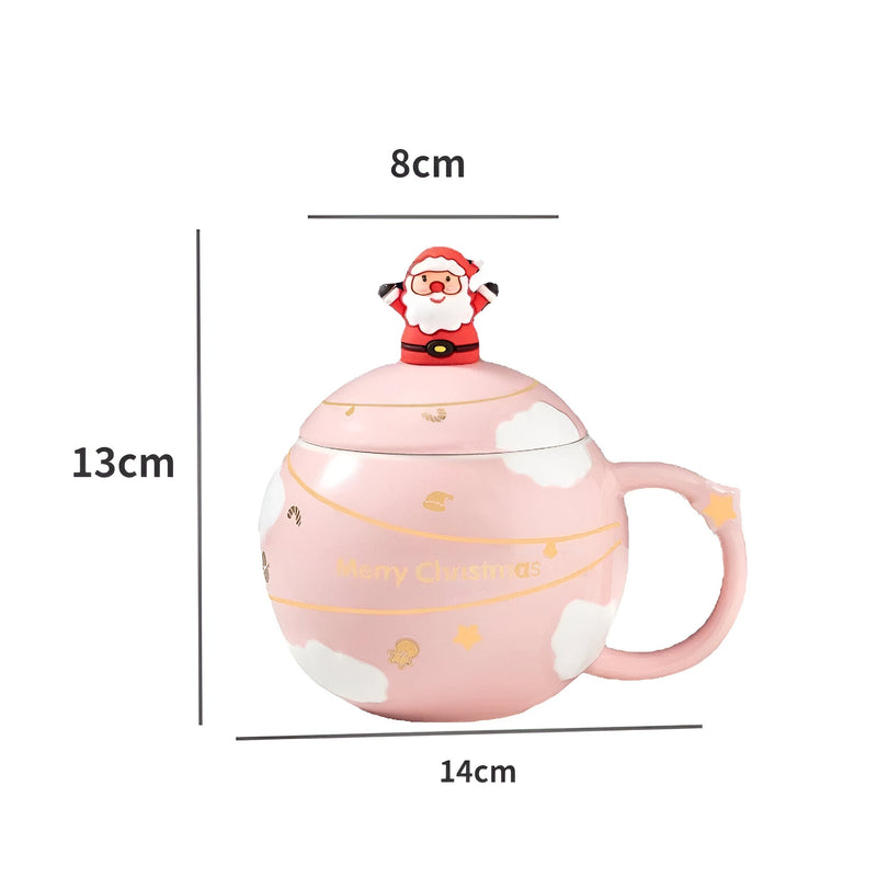 Christmas Santa Claus Mug With Matching Lid & Spoon - The House Of BLOC