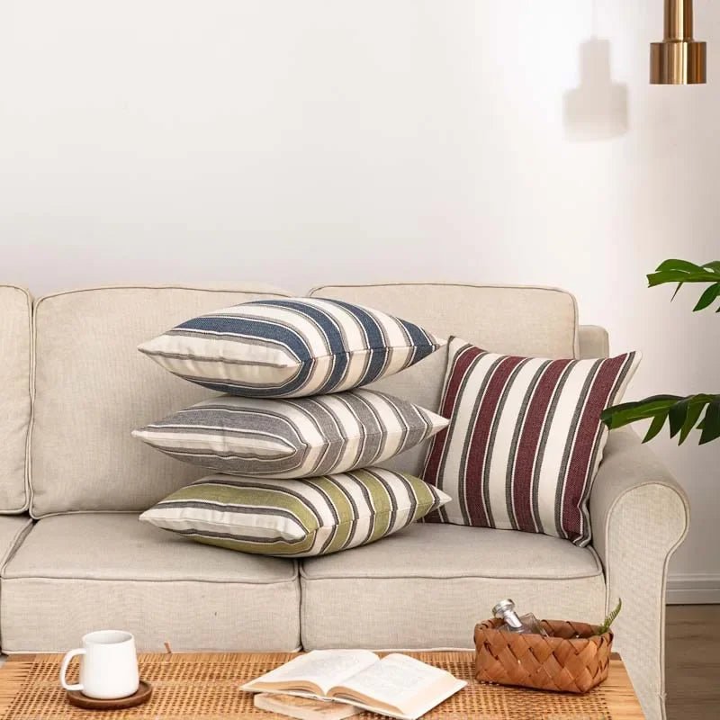 Classic Striped Linen Cushion Cover - The House Of BLOC