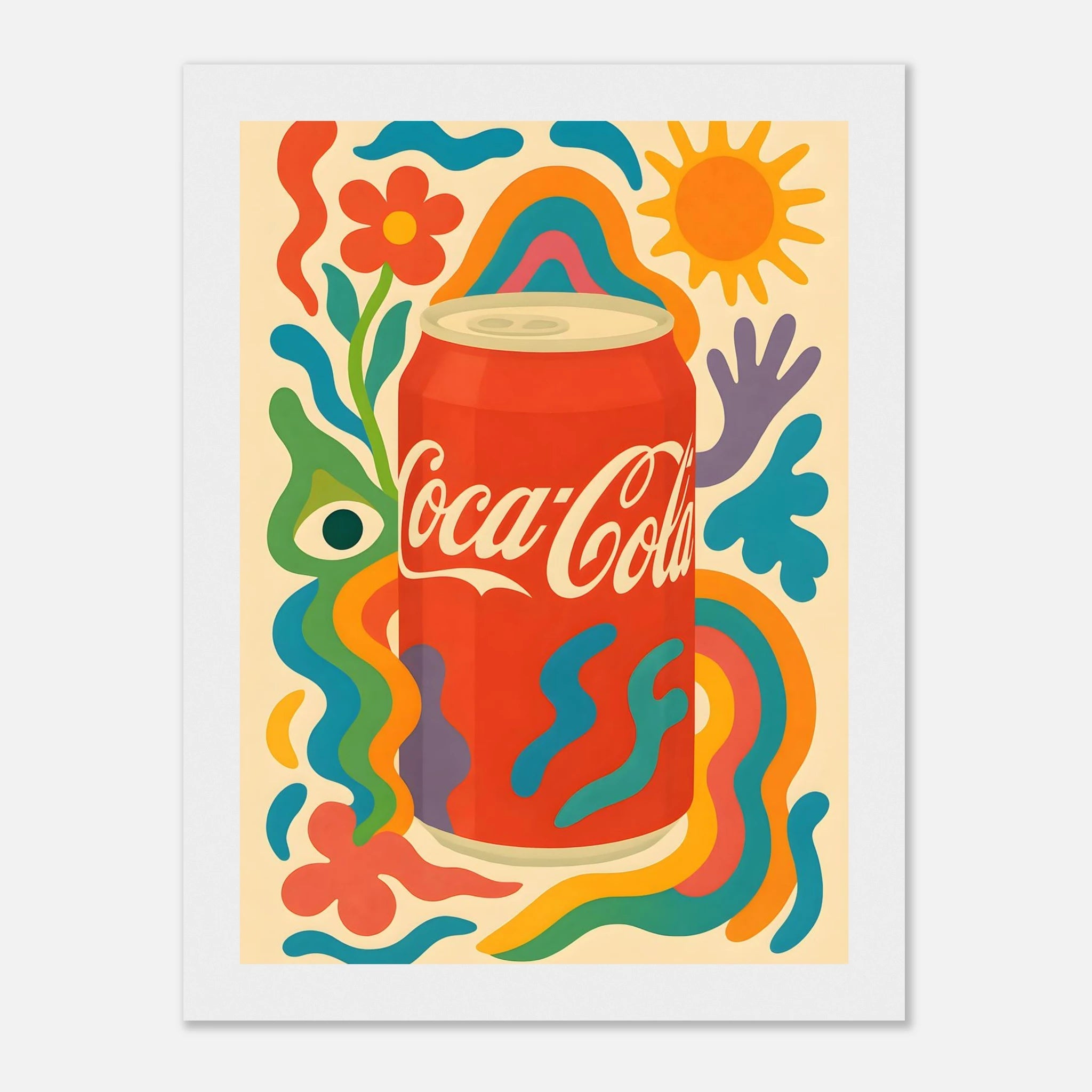 Coca - Cola Drink Illustration Poster - Premium Semi - Glossy Poster - Mounted Framed Poster - The House Of BLOC