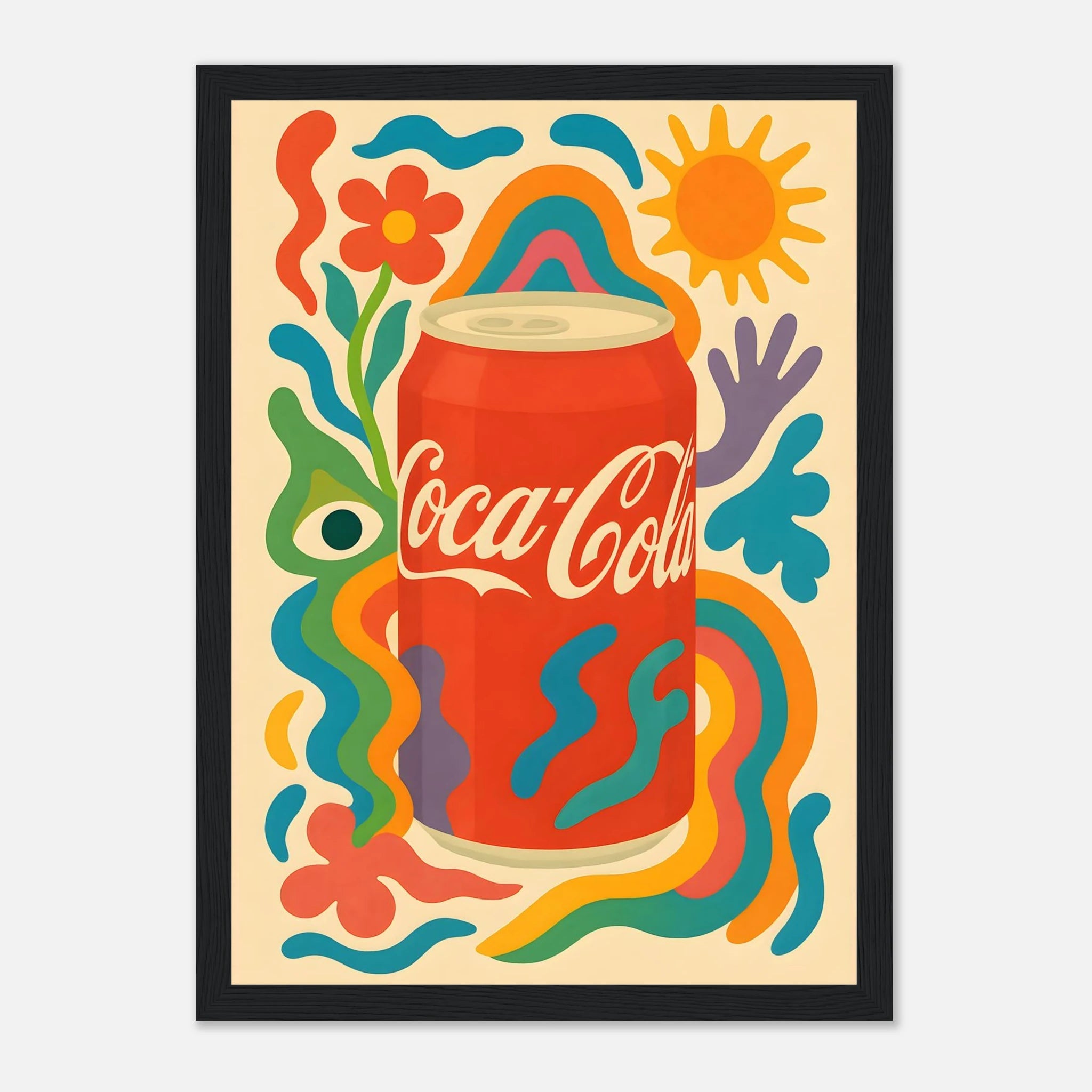 Coca - Cola Drink Illustration Poster - Premium Semi - Glossy Poster - Mounted Framed Poster - The House Of BLOC