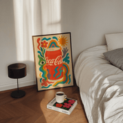 Coca - Cola Drink Illustration Poster - Premium Semi - Glossy Poster - Mounted Framed Poster - The House Of BLOC