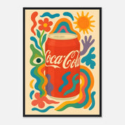 Coca - Cola Drink Illustration Poster - Premium Semi - Glossy Poster - Mounted Framed Poster - The House Of BLOC