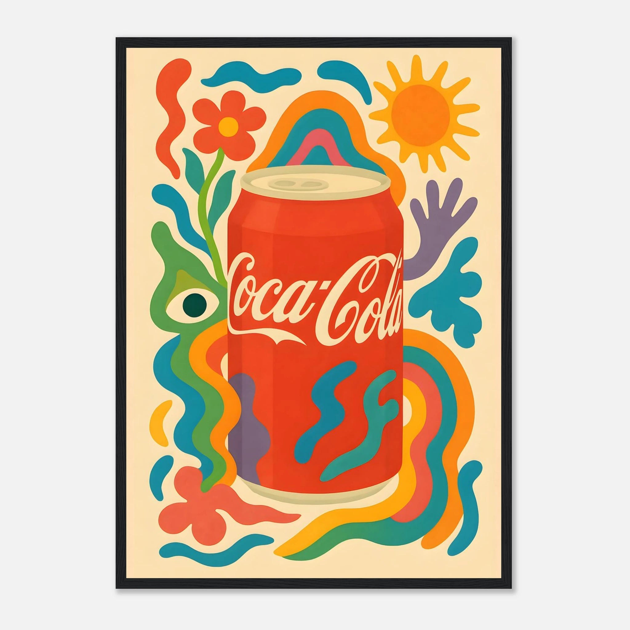 Coca - Cola Drink Illustration Poster - Premium Semi - Glossy Poster - Mounted Framed Poster - The House Of BLOC