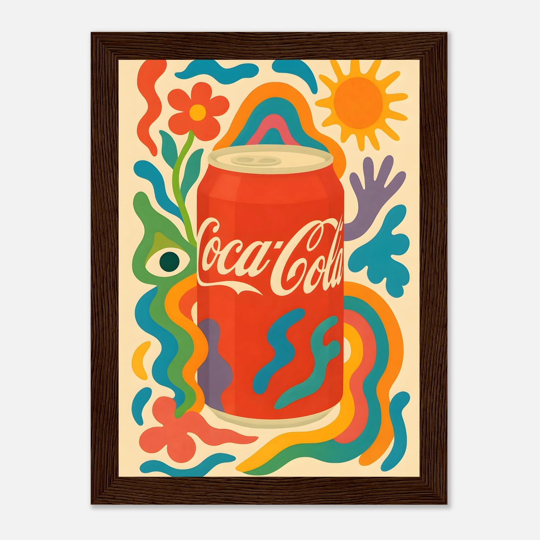 Coca - Cola Drink Illustration Poster - Premium Semi - Glossy Poster - Mounted Framed Poster - The House Of BLOC