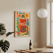 Coca - Cola Drink Illustration Poster - Premium Semi - Glossy Poster - Mounted Framed Poster - The House Of BLOC