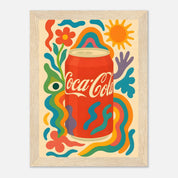 Coca - Cola Drink Illustration Poster - Premium Semi - Glossy Poster - Mounted Framed Poster - The House Of BLOC