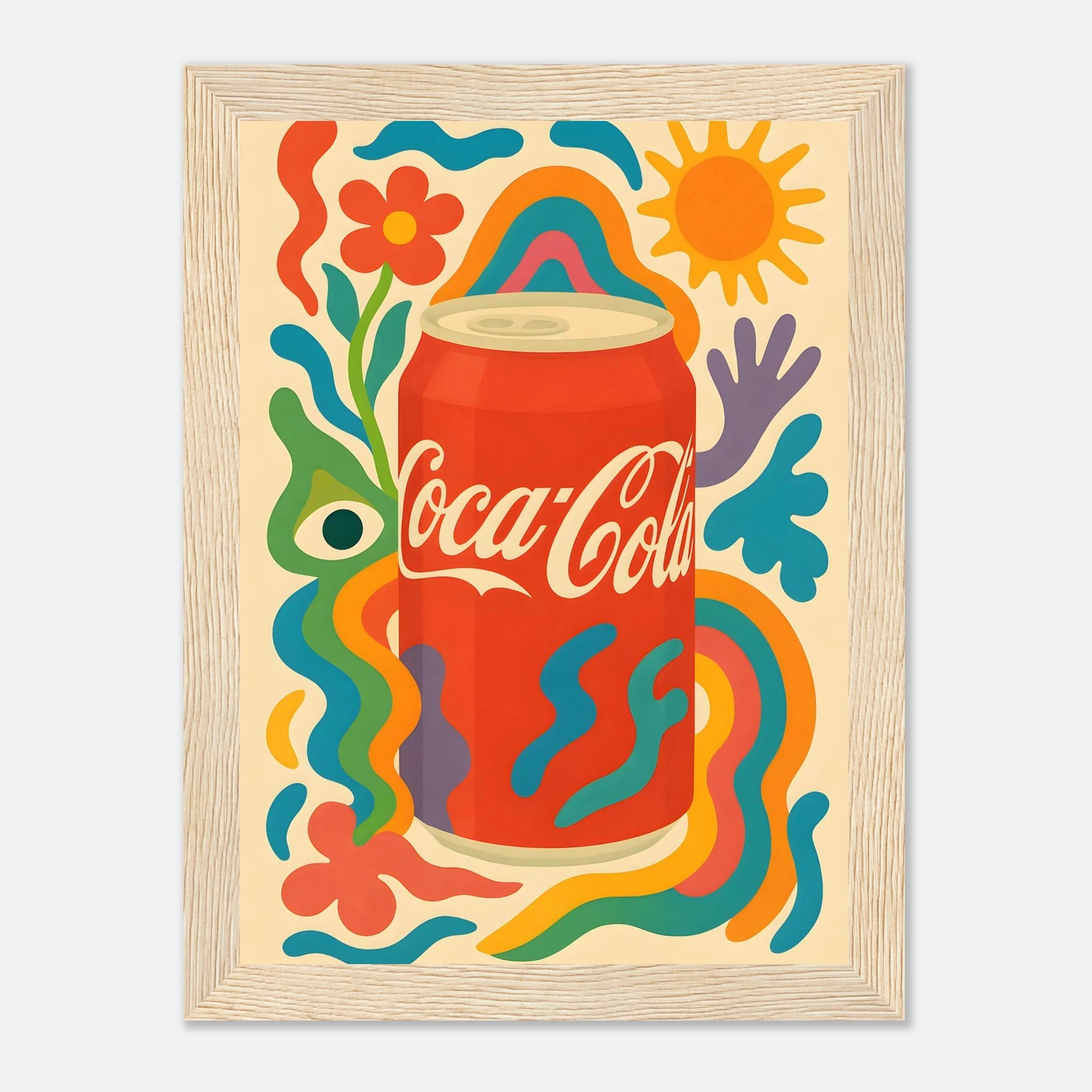 Coca - Cola Drink Illustration Poster - Premium Semi - Glossy Poster - Mounted Framed Poster - The House Of BLOC