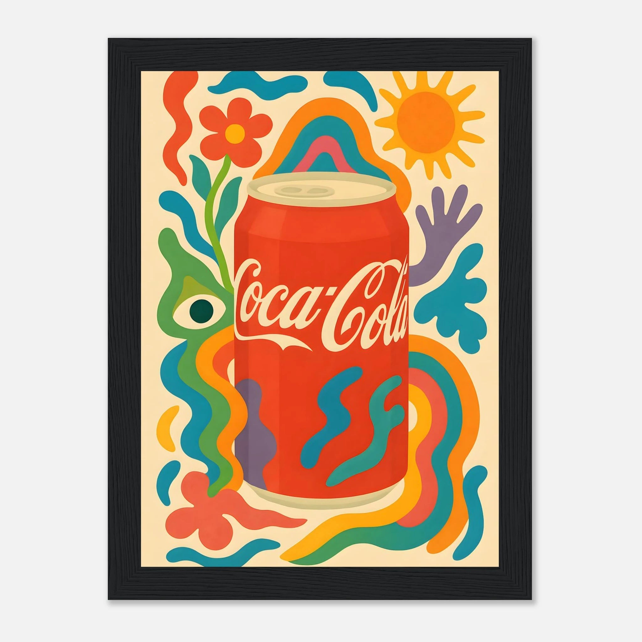 Coca - Cola Drink Illustration Poster - Premium Semi - Glossy Poster - Mounted Framed Poster - The House Of BLOC