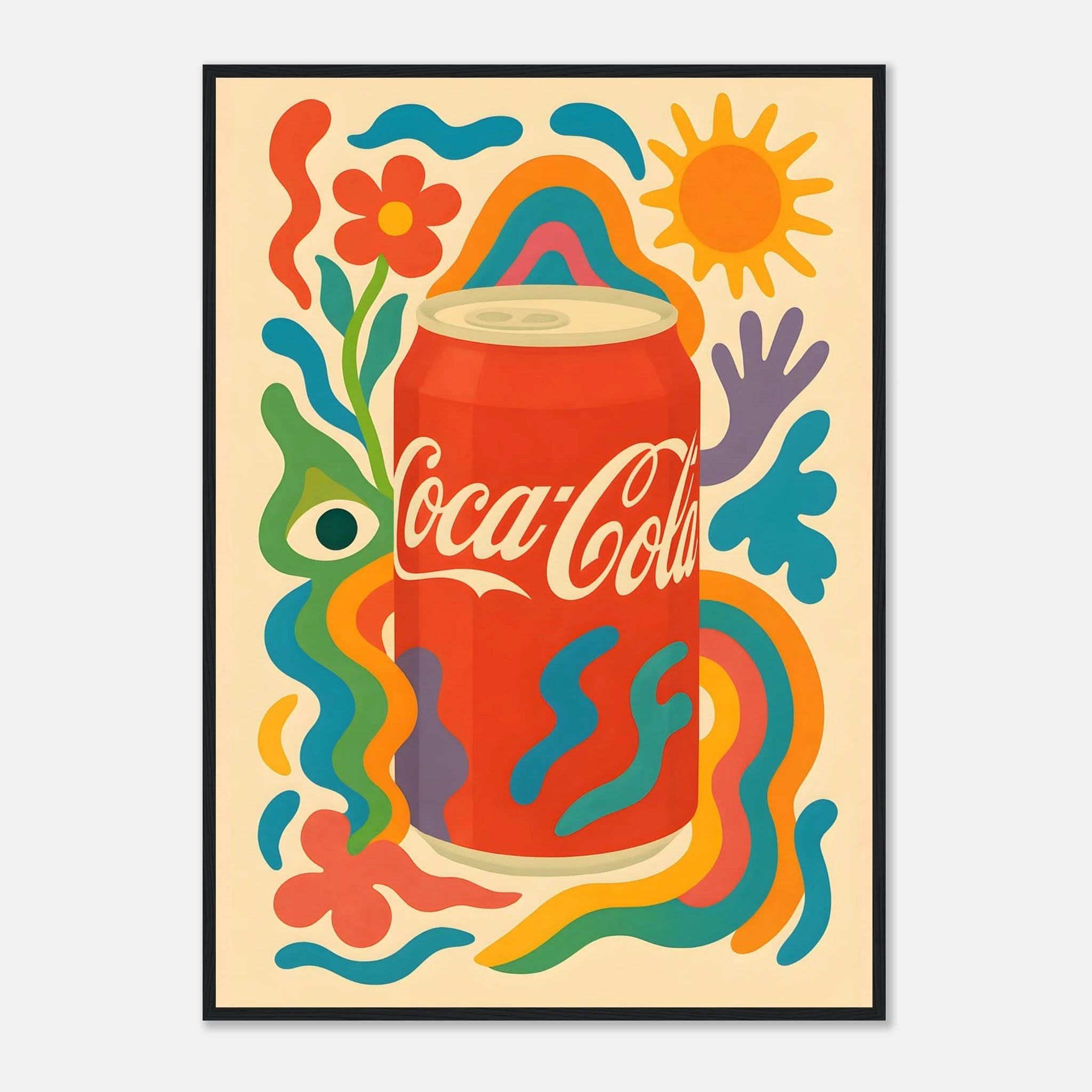 Coca - Cola Drink Illustration Poster - Premium Semi - Glossy Poster - Mounted Framed Poster - The House Of BLOC