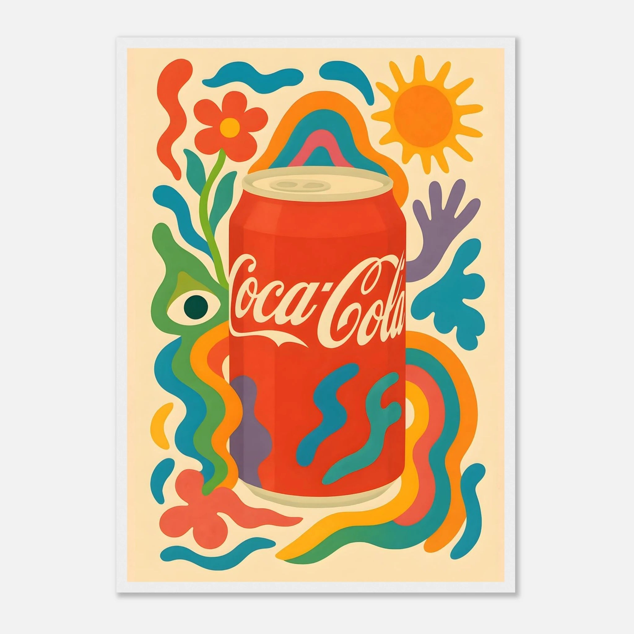 Coca - Cola Drink Illustration Poster - Premium Semi - Glossy Poster - Mounted Framed Poster - The House Of BLOC
